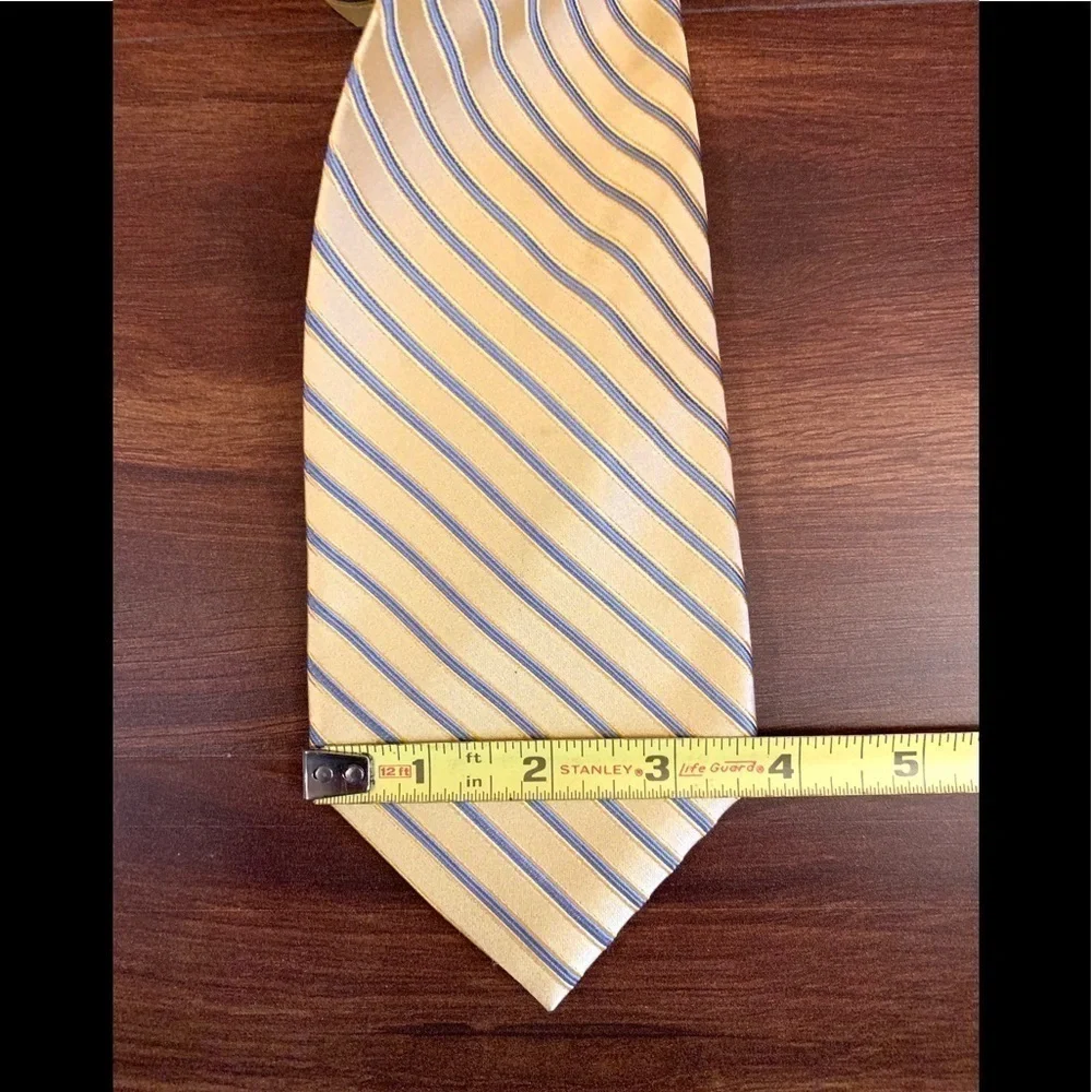 JONES NEW YORK Yellow Stripes Silk Necktie